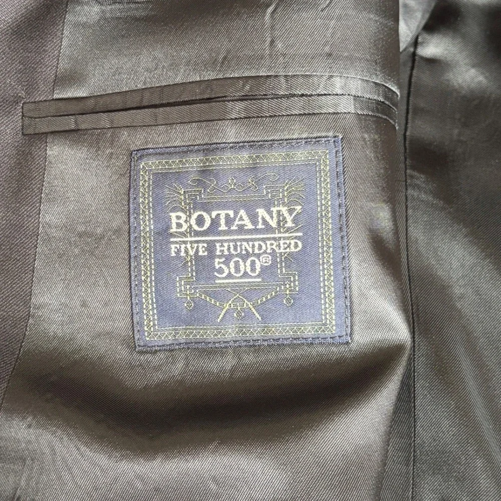 VTG Botany 500 Mens Navy Blue Wool Blazer Sport Coat Gold‎ Buttons 46 Long - Picture 4 of 14